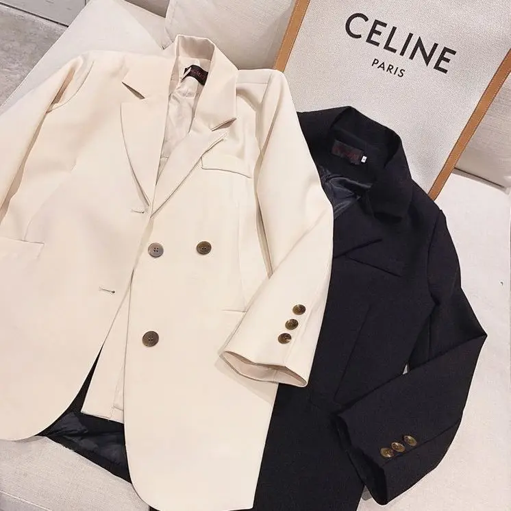 

New Autumn Women Fashion Single Breasted Blazer Coats Ladies Casual Office Lady Wear Long Sleeve Notched Collar Jackets Outwears