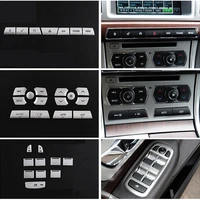 car center console multimedia air conditioning button patch glass lift button sticker for jaguar xf 2012 2015 interior accessory