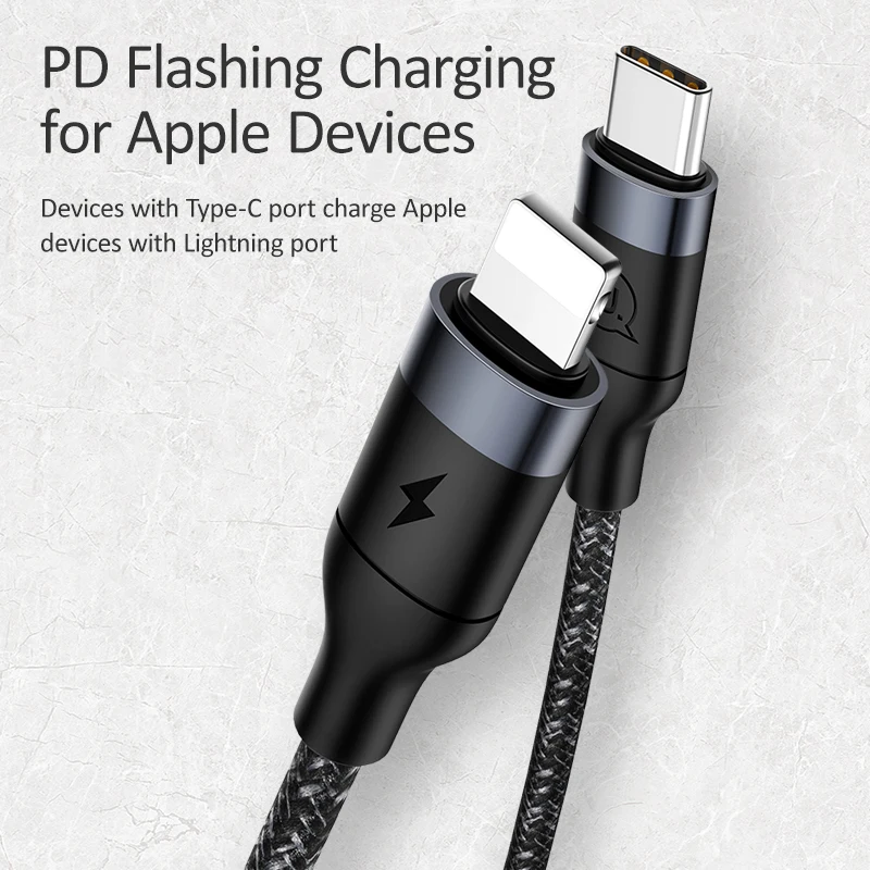 USAMS Type-C к Lightning Micro 100 Вт PD кабель для быстрой зарядки USB C Ipad Macbook Xiaomi Huawei Samsung