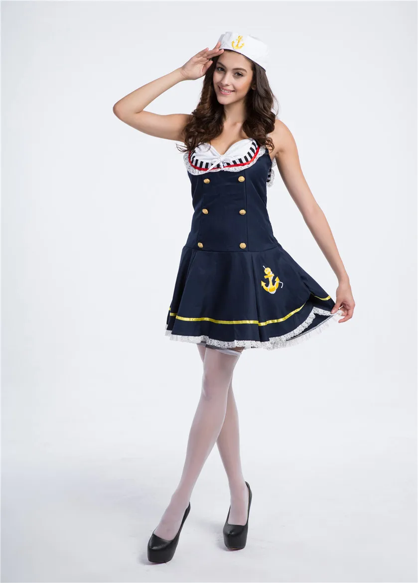 

SLADUO Sexy Nautical Costume Sailor Suit Navy Cosplay Uniform Set