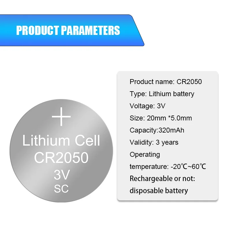 2PCS/LOT CR2050 2050 coin cell 3V lithium Battery is suitable for remote control / electronic watch ect. | Электроника