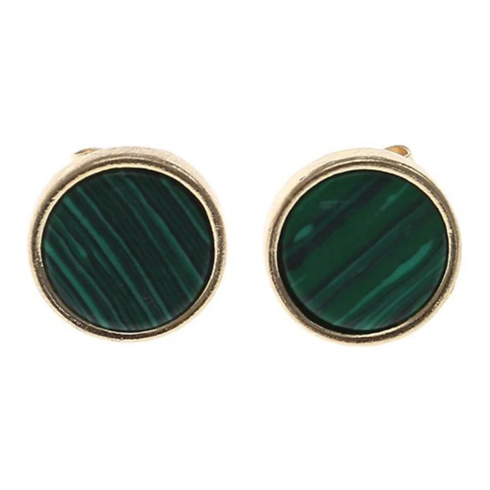 Модные круглые мраморные белые серьги гвоздики с эпоксидной смолой из