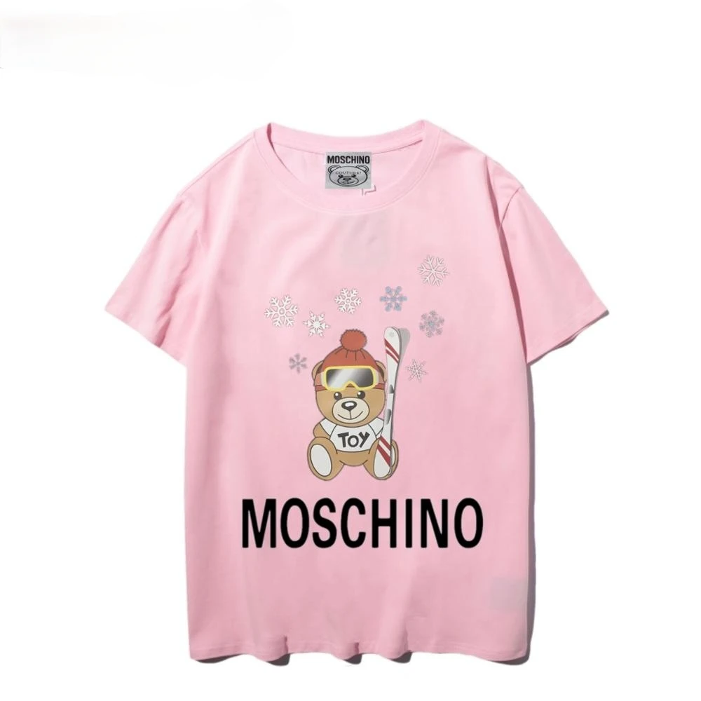 

Summer MOSCHINO Snowman Bear T-shirt Summer Couple's Casual Loose Short Sleeve Tops Shirts