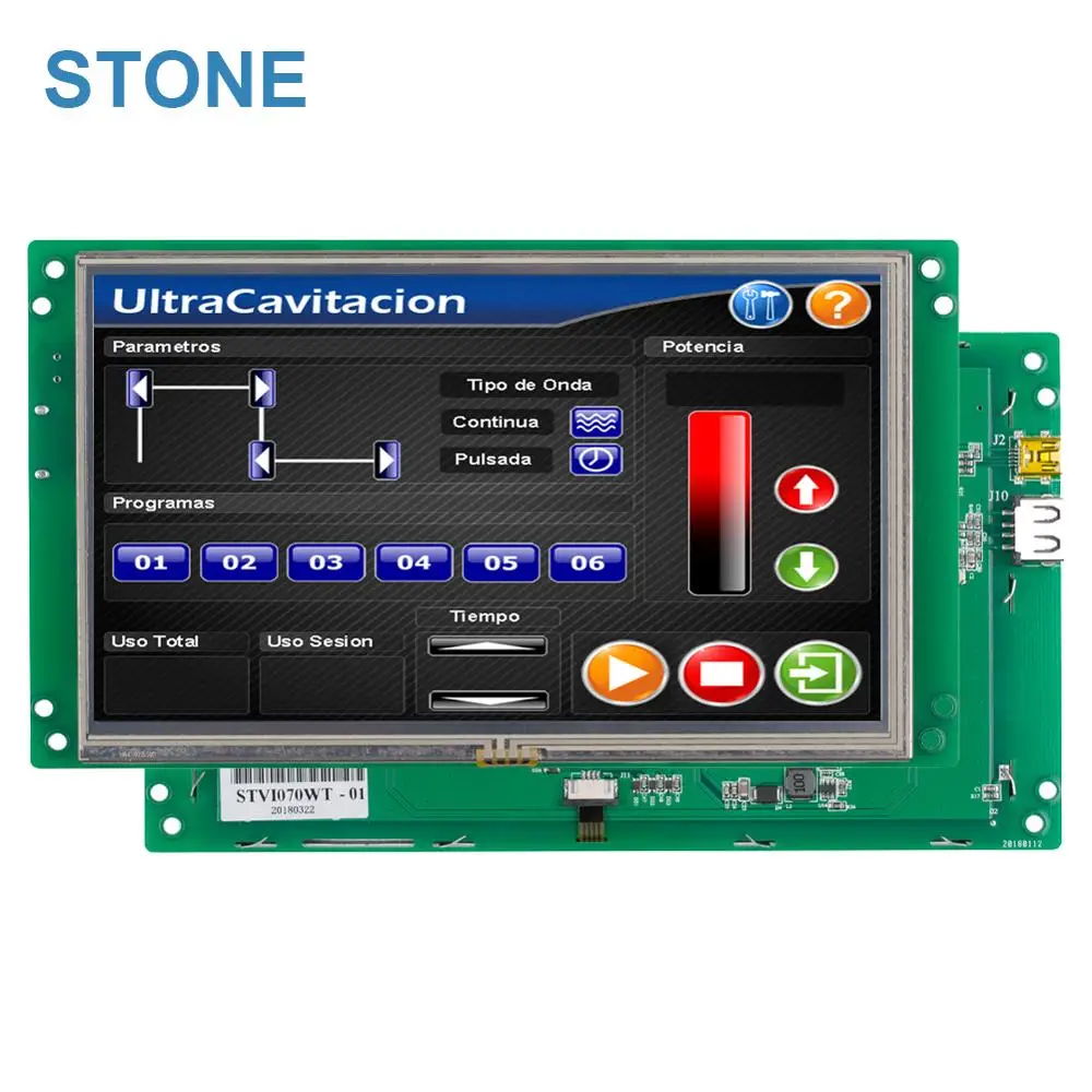 STONE Intelligent UART HMI Smart LCD Embedded Touch Display Module Support Interface RS232/RS485/TTL for Equipment Use+Program |