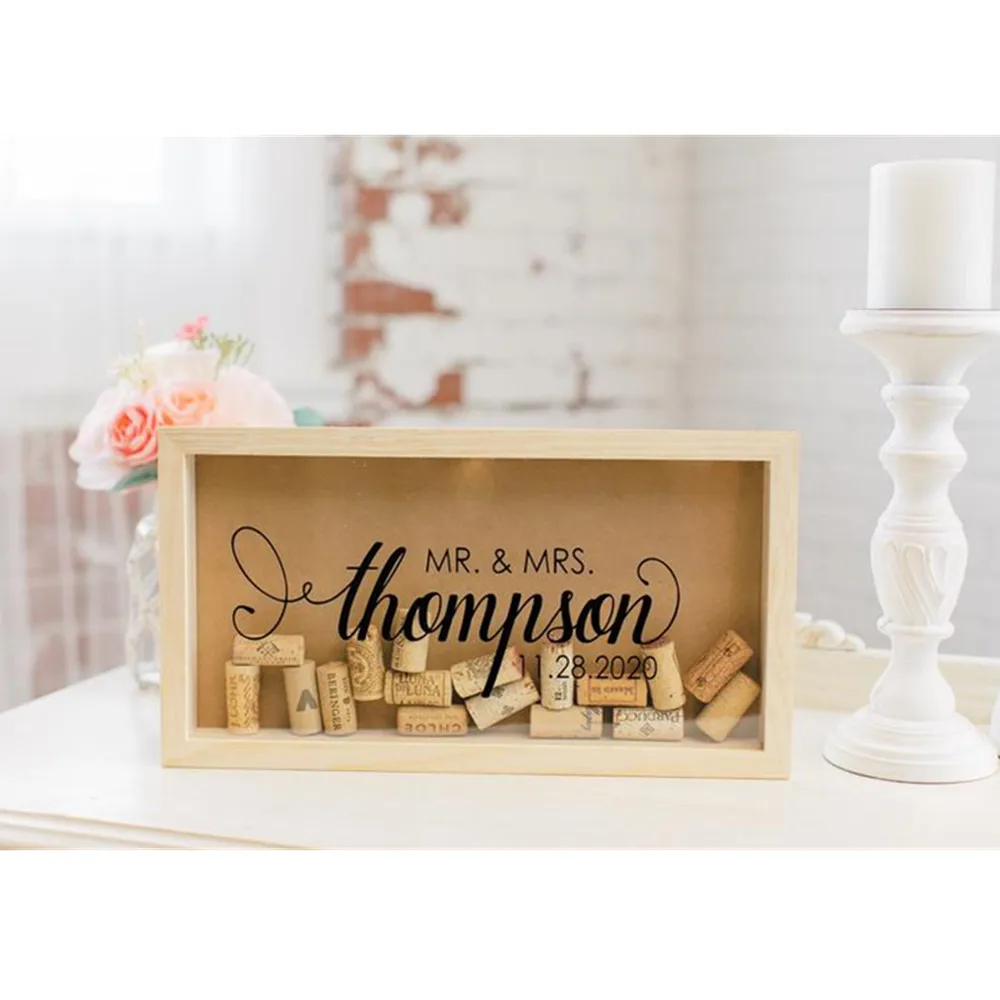 Персонализированный держатель для вина Mr & Mrs Подарочная коробка новоселья на