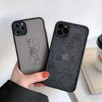 funny abstract art lines fashion phone cases cartoon women cover for iphone se 2020 7 8 plus xr xs xs max 11 12 13 pro max coque