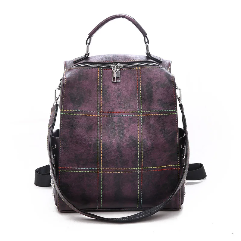 

2019 new JIULIN high-quality fashion one shoulder retro soft leather large capacity leisure travel bag women handbag