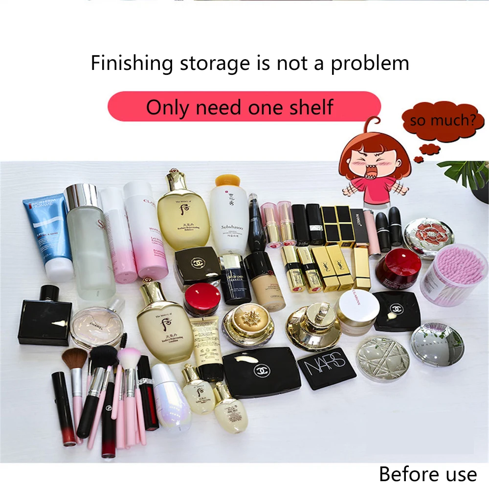 Вращающийся на 360 градусов Органайзер для макияжа коробка хранения косметики