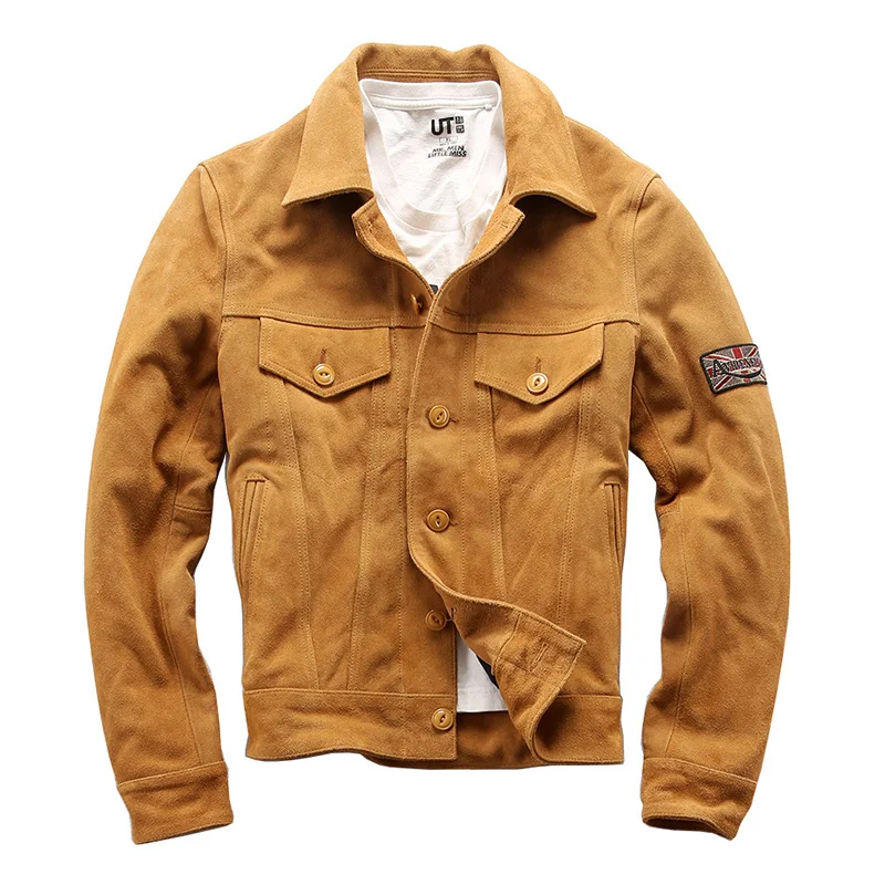 AV16 1 Для Мужчин's Винтаж из натуральной коровьей кожи кожаная куртка|Мужские