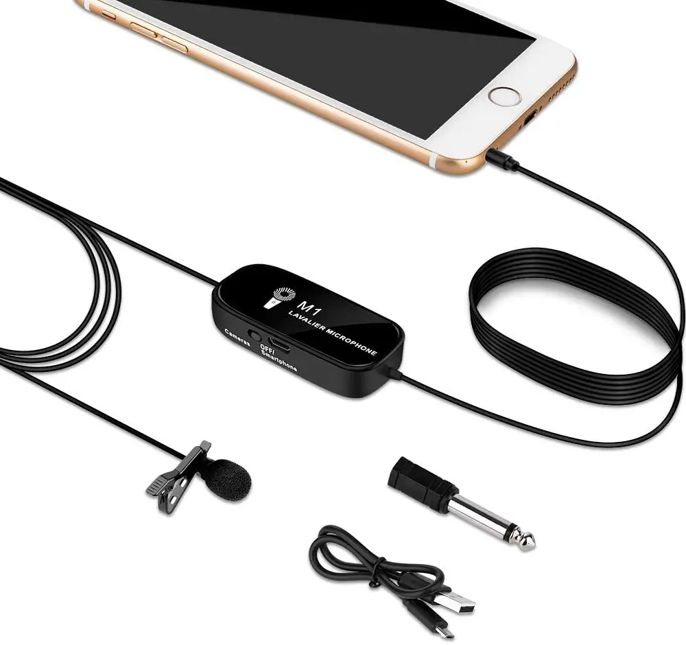 K & F CONCEPT перезаряжаемый петличный микрофон M1 3 5 мм зажим для микрофона iPhone Android Mac