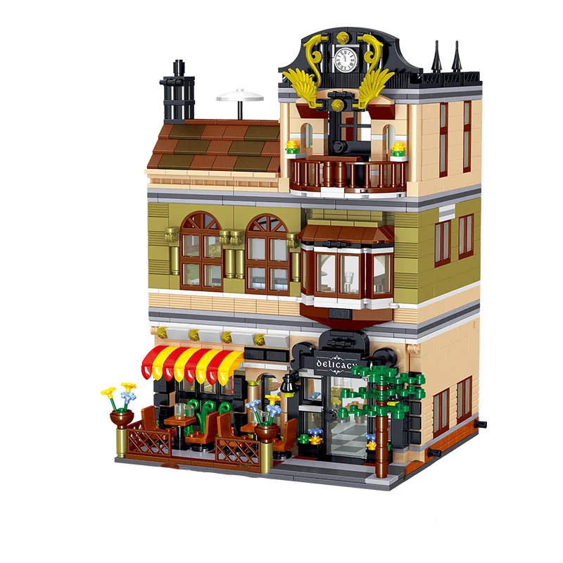 

Mailackers City Building Street View Coffee Shop Restaurant Tavern Modular Creator Expert Building Blocks City House Bricks Toys