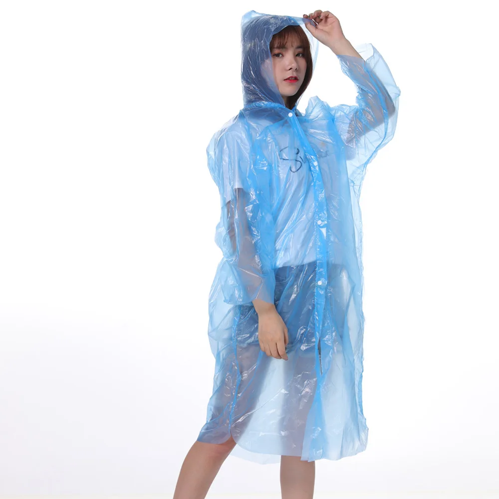 Одноразовый плащ большого размера для взрослых непромокаемое пончо с капюшоном