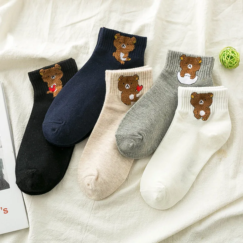 

cartoon socks funny kawaii calcetines mujer harajuku skarpetki damskie chaussette femme meias japan cute white cotton ankle sock