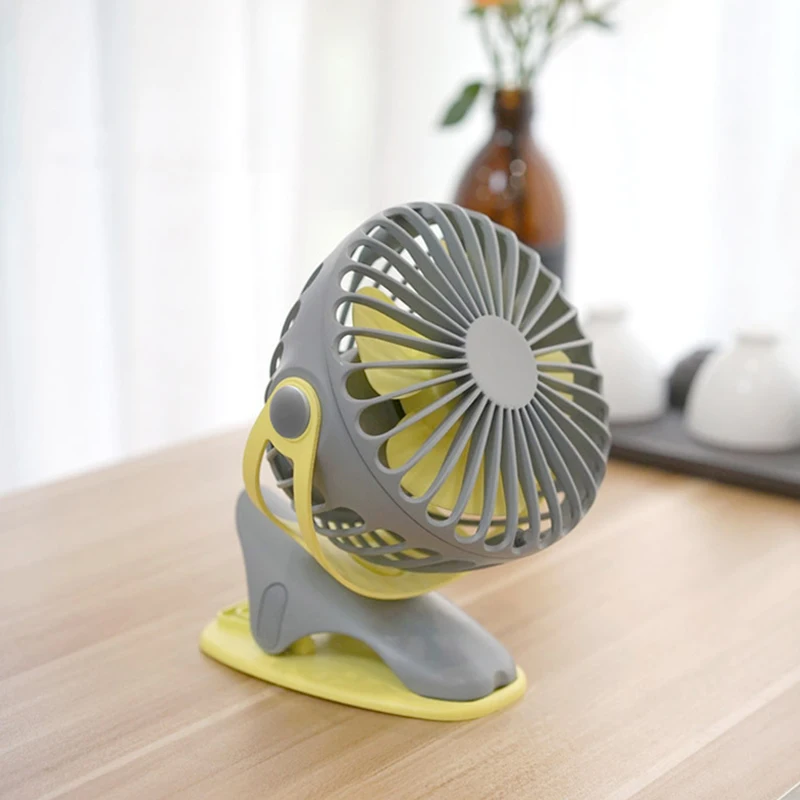 

4000Mah Portable Cooling Mini Usb Fan 4 Speeds 360 Degree All-Round Rotation Rechargeable Air Fan Usb Charging Desktop Clip Fan