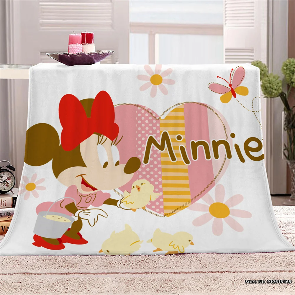 

Cartoon Disney Mickey Minnie Patterned Blankets Plush Flannel Decorated Families Throw Sofa Blankets for Children's Gifts