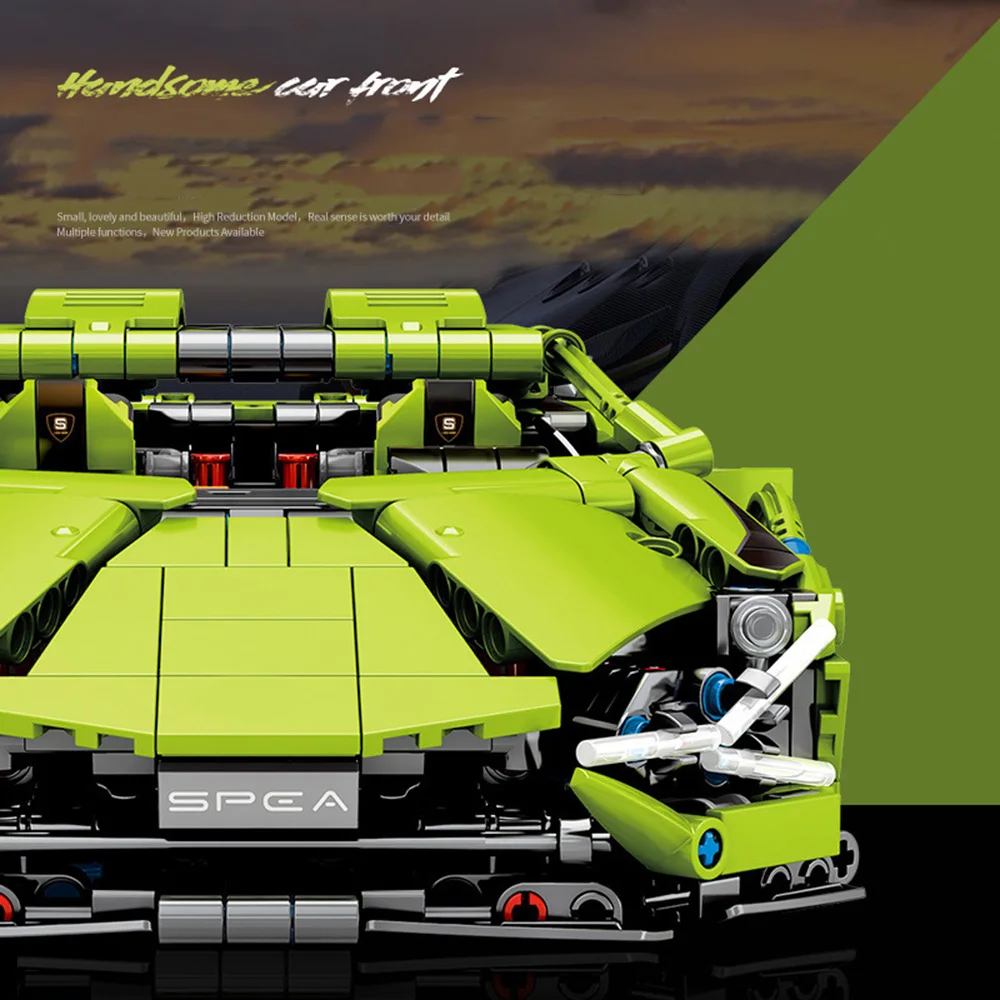 

Hot Centennial Cattle Sports Car Assembling Technology Building Blocks Racing Car Model Children's Educational Diy Assembly Toys