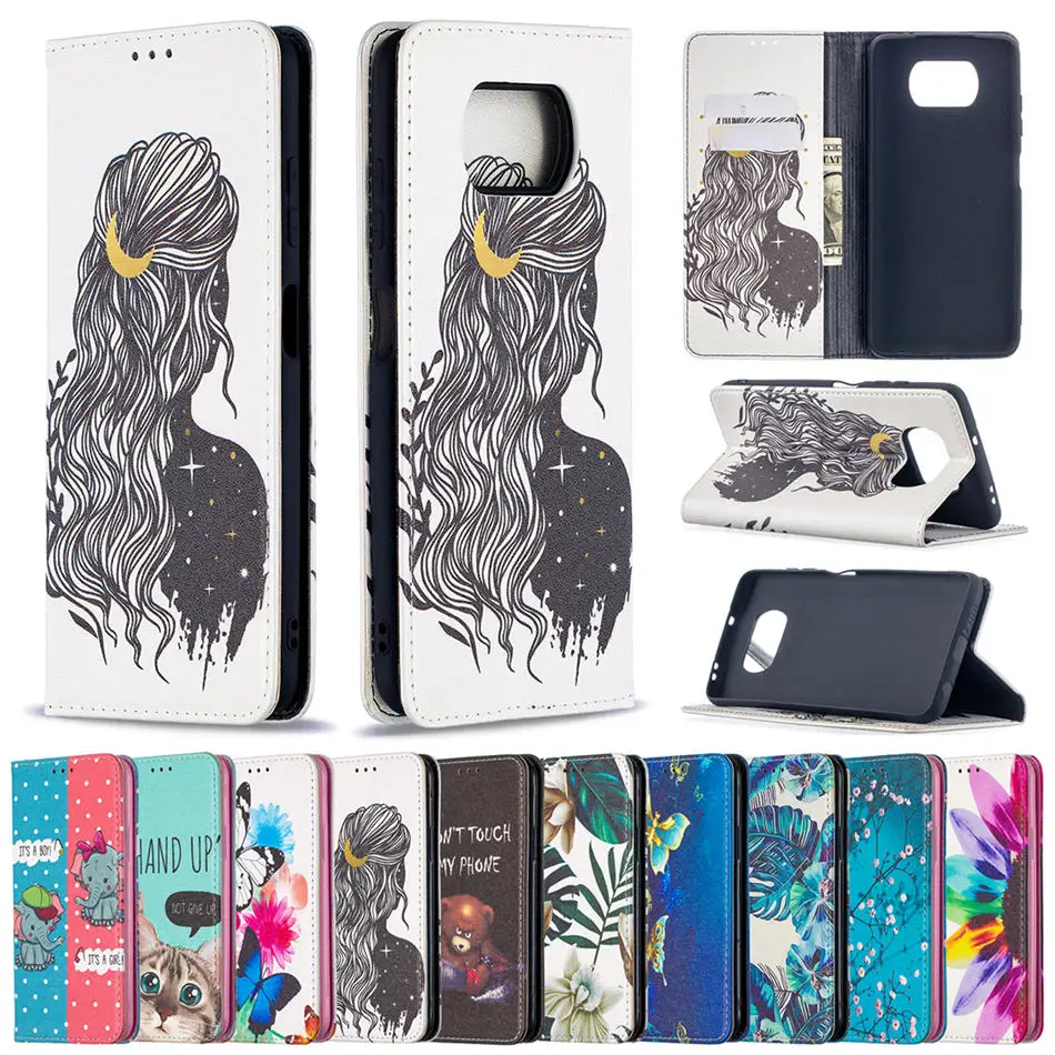 

Poco X3 NFC X 3 Pro Magnetic Leather Wallet Flip Emboss Case For Xiaomi Poco C31 Stand Cover Poco X3 NFC C 31 X3Pro Phone Funda