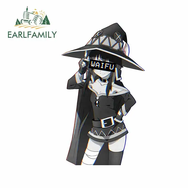 

EARLFAMILY 13cm for Megumin Waifu Black Witch Waterproof Motorcycle Anime Decoration Car Stickers Cartoon Surfboard Decal