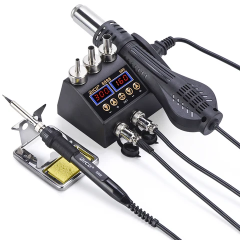 Stație de lipire SMD 750W SMD 2 în 1 Stație de sudare cu afișare digitală LCD pentru aer cald LCD pentru reparații de afișare digitală pentru BGA PCB IC 8898