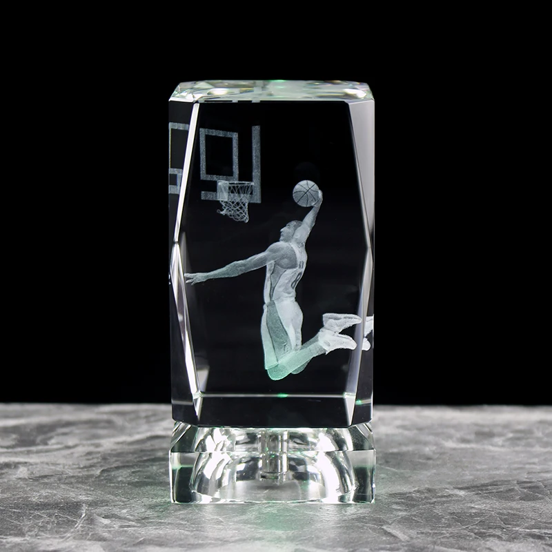 Вечная манба Коби Брайант Dunk 3D лазерное изображение внутри кристалл куб