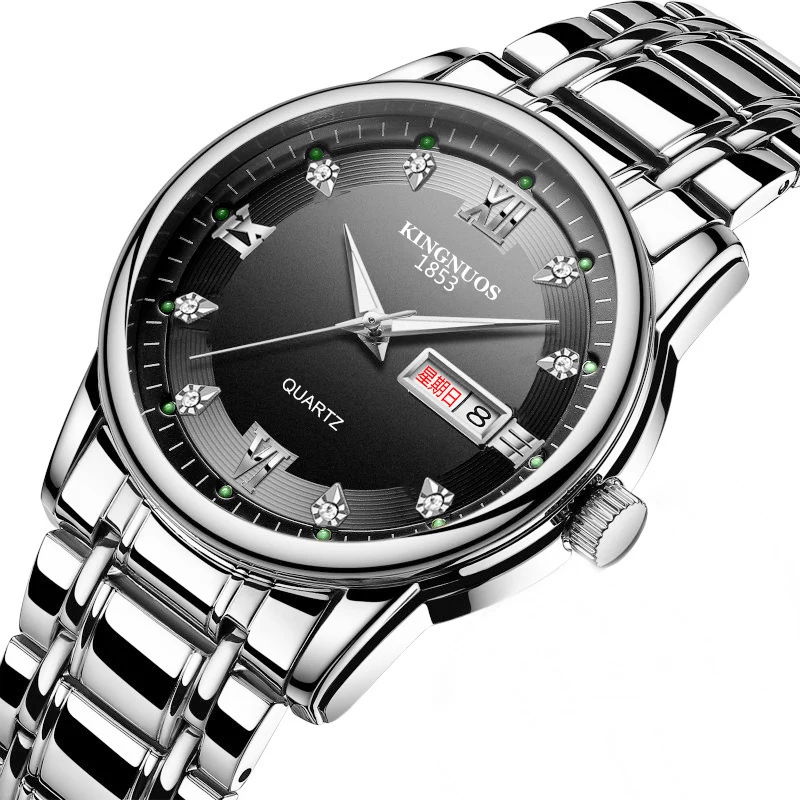 Роскошные мужские часы из вольфрамовой стали трендовые золотые с римскими