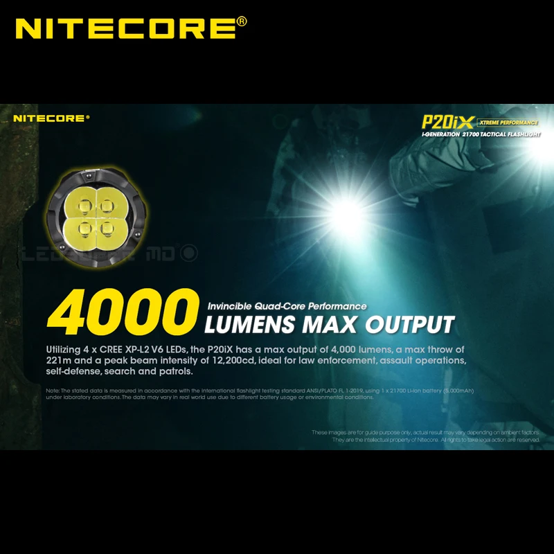 4000 люмен Nitecore P20iX USB C Перезаряжаемые Тактический плавный тусклый фонарь с