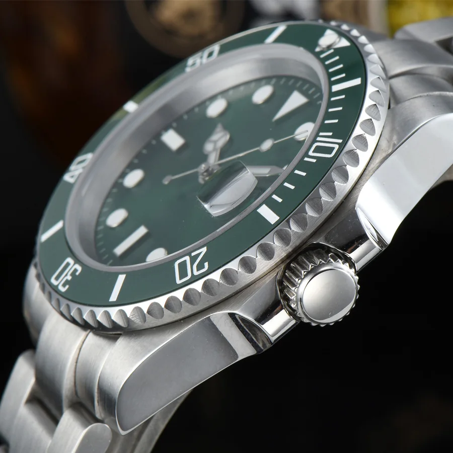 Мужские автоматические механические часы светящиеся водонепроницаемые с датой