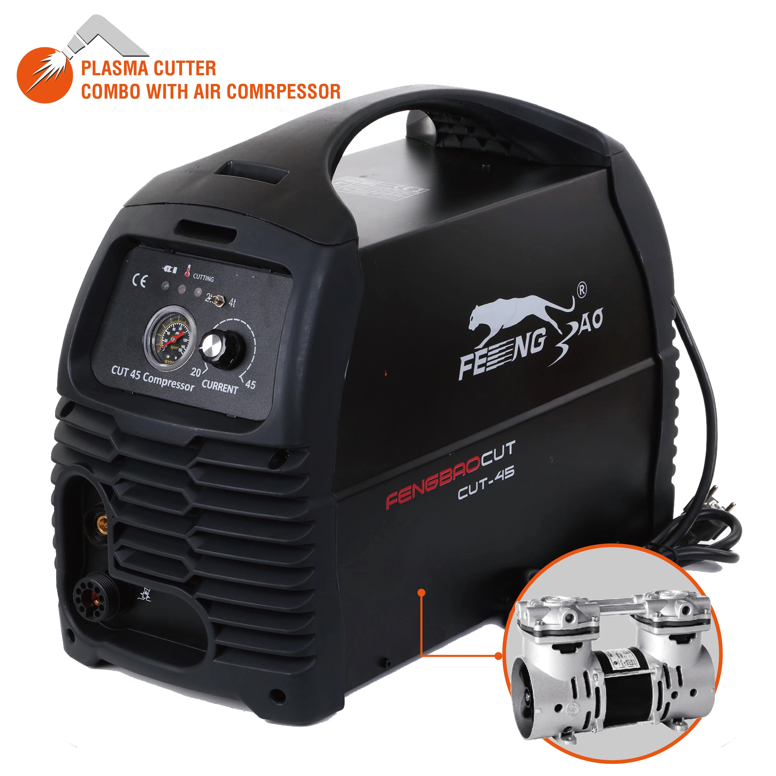 Miglior Tipo Pilota CUT-45 Combinato Con Macchina Portatile Della Taglierina Del Plasma Dell'aria Del Compressore Per Le Vendite Complete
