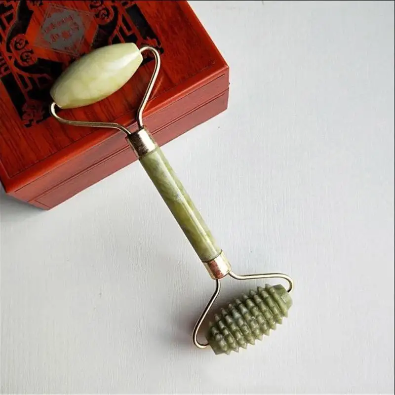 Скребок для роликовый массажер лица из натурального камня тела нефритовый спины