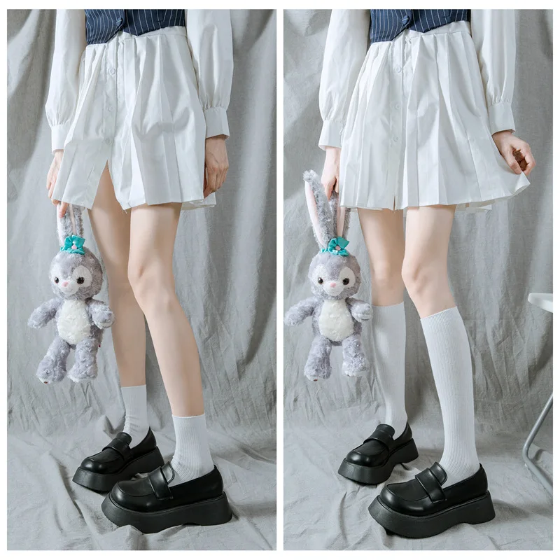 

Simple Striped New Calf Socks Female Jk Uniform Pile Pile of Socks Were Thin Skinny Legs Wild Stockings Ins