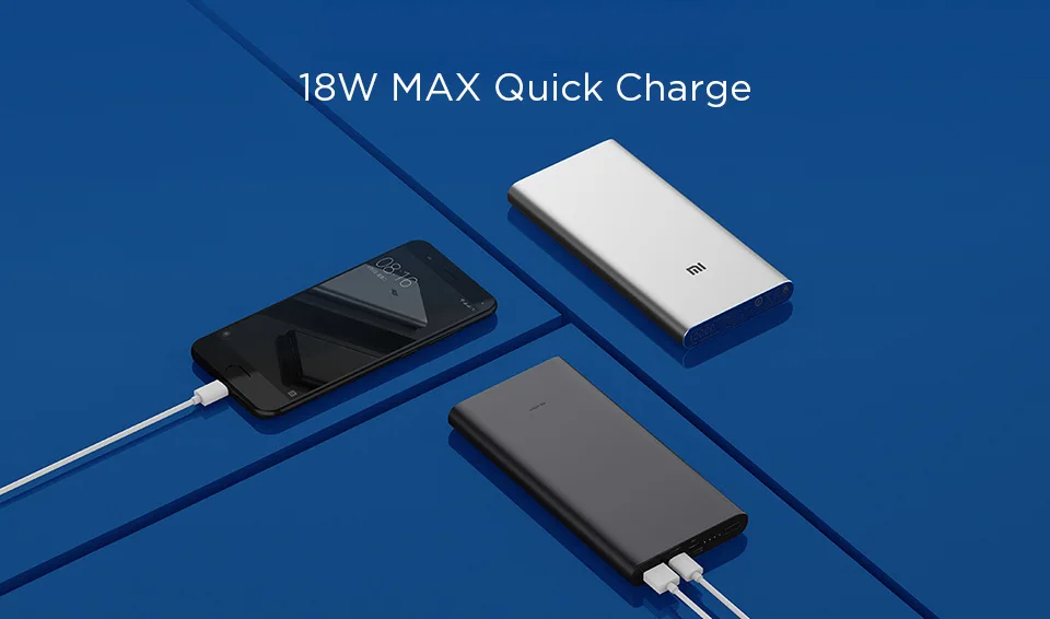 Xiaomi power Bank 10000 мАч 3 двойной USB выход s 18 Вт QC3.0 Быстрая зарядка для мобильного телефона Быстрая зарядка внешний аккумулятор