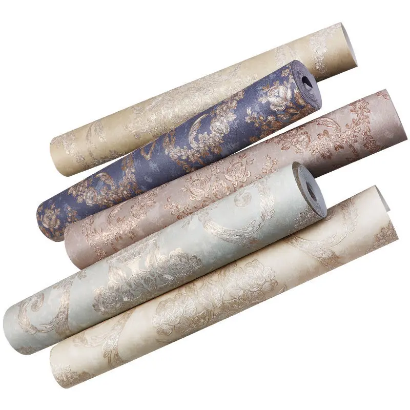 

Bedroom Wallpaper Damascus Non-woven Fabric Room Living Room Sofa Background Wall Precision Pressed Vertical Stripes Wallpaper