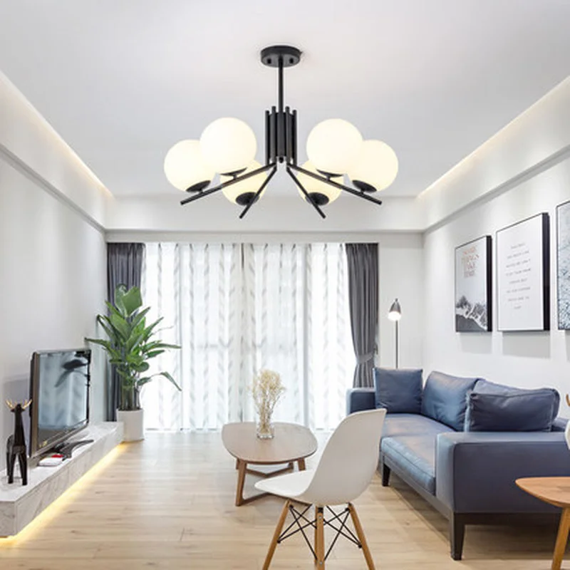 Современный скандинавский Глобус светодиодный Люстра пластины золота Гостиная