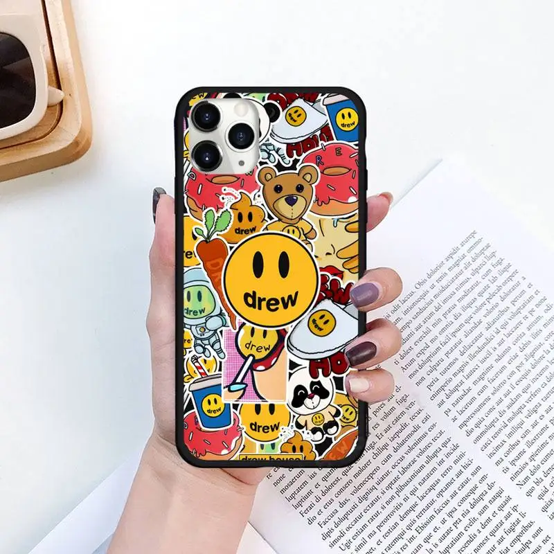 

drew house fashion design pattern Phone Case for iPhone 11 12 pro XS MAX 8 7 6 6S Plus X 5S SE 2020 XR Luxury brand