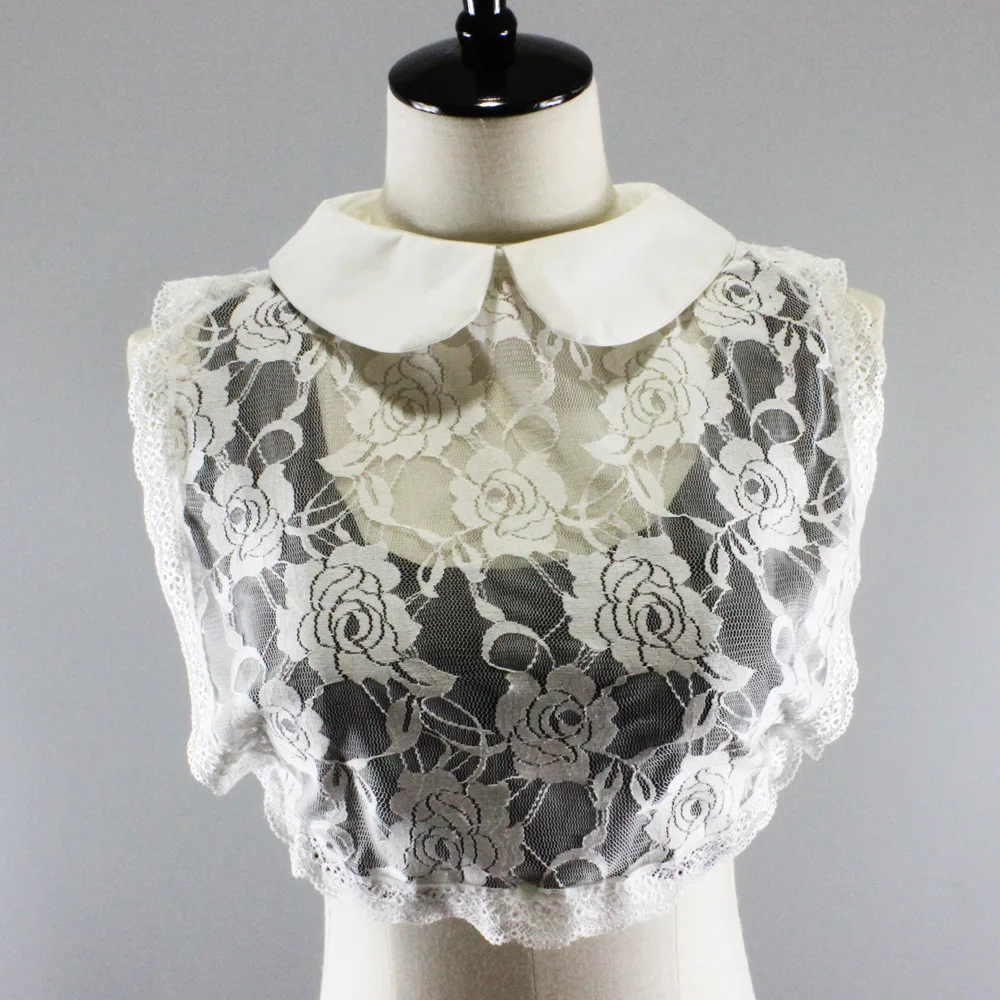 

Women Floral Embroidery Fake Collar Lapel Detachable Collars for Women Lapel False Collar Removable Half Shirt Detachable Tie
