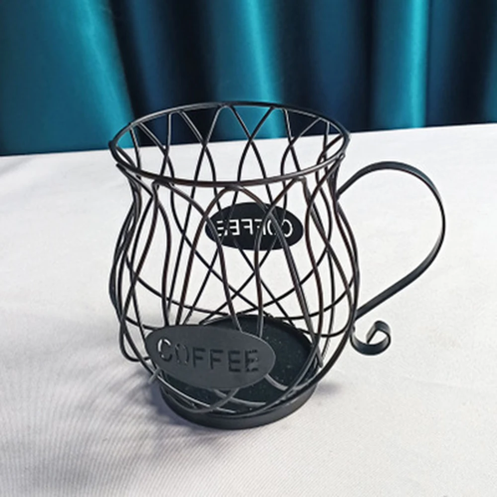 

Coffee Capsule Storage Basket Nordic Art Iron Cup Organizer Creative Metal Hollow Anti-Rust Multipurpose Holder Ornaments