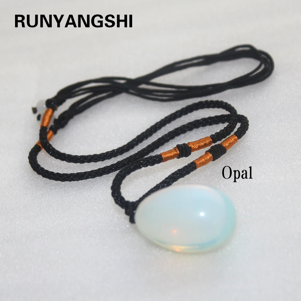 Runyangshi Опаловый камень кварцевый кулон в форме яйца чакра исцеляющий кристалл