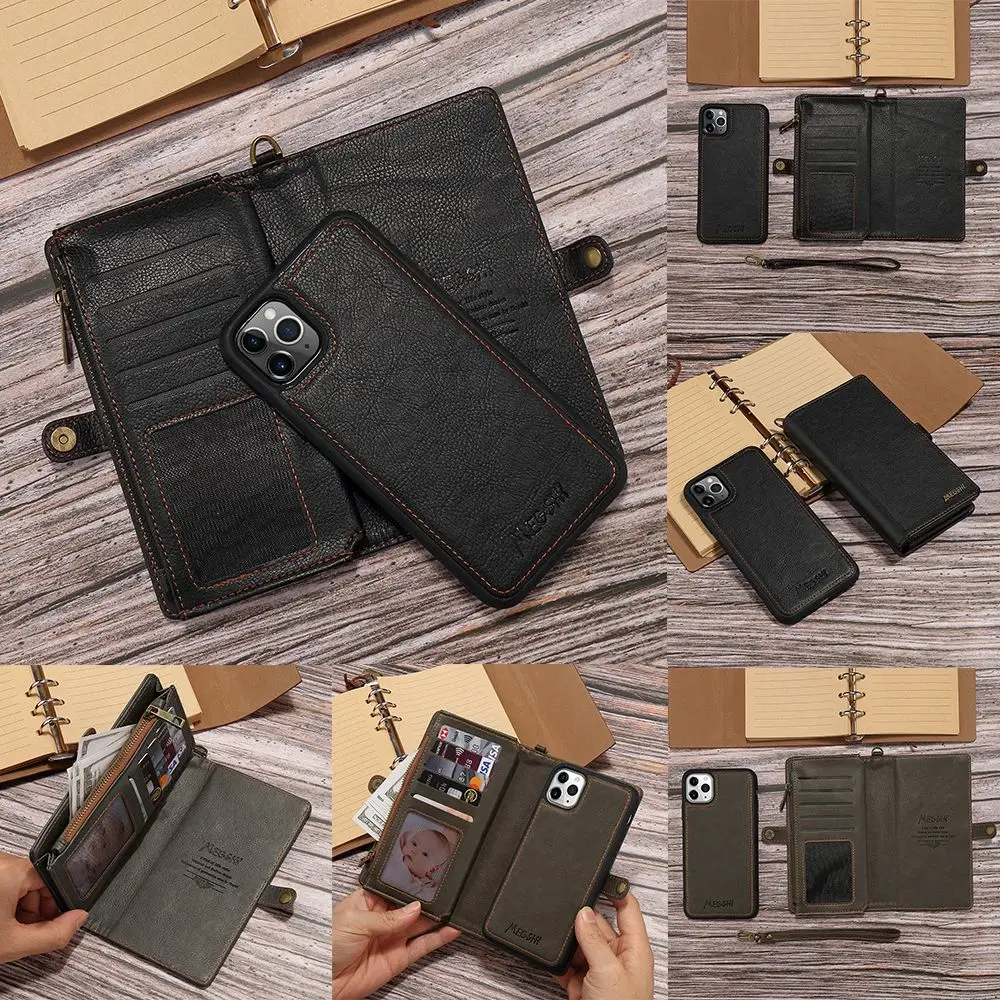 Кожаный чехол кошелек LLZ.COQUE премиум класса для IPhone 11 Pro Max X Xr Xs тонкий откидной
