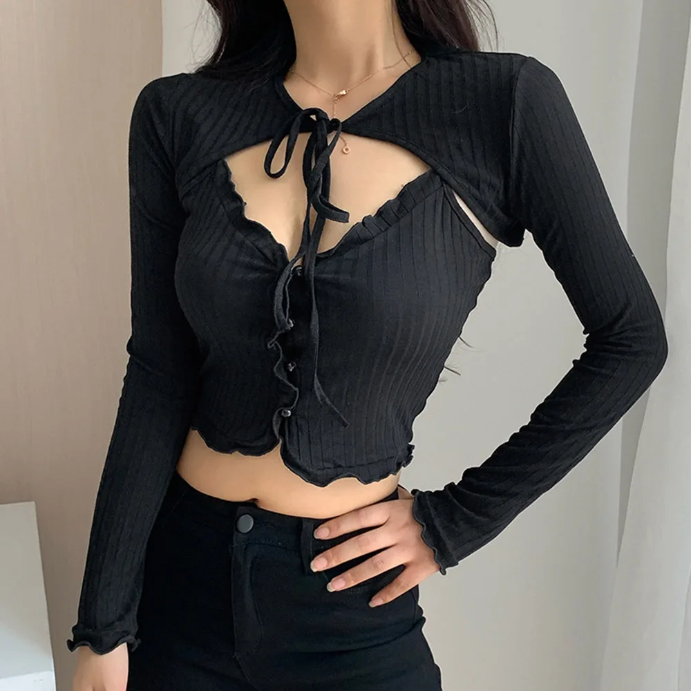 Женская атласная футболка Rosetic винтажная Повседневная с длинным рукавом