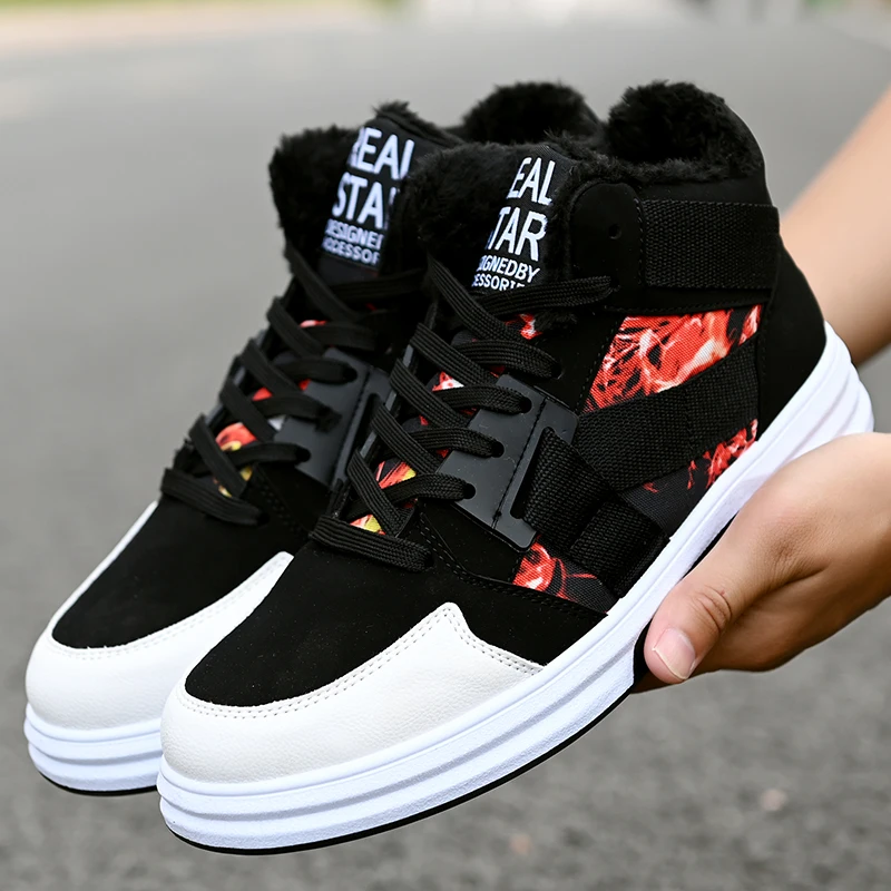 

Ankle boots keep warm XL men's snow boots winter lace-up shoes 2021 new fashion cashmere plush winter boots men's size 39-47