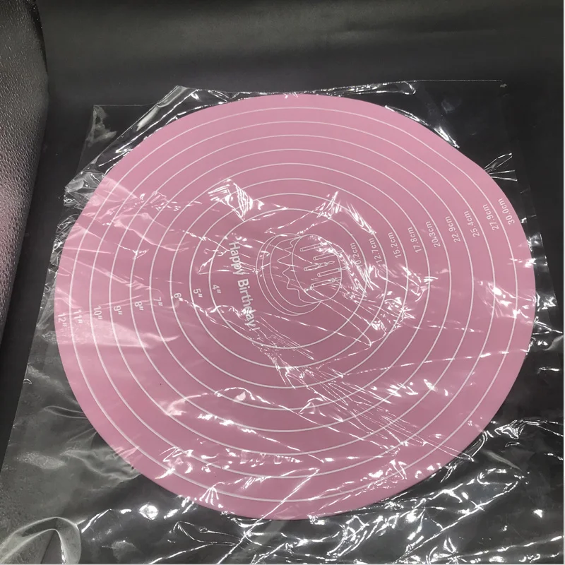 1 шт. многофункциональный коврик для торта со шкалой розовые/синие кухонные