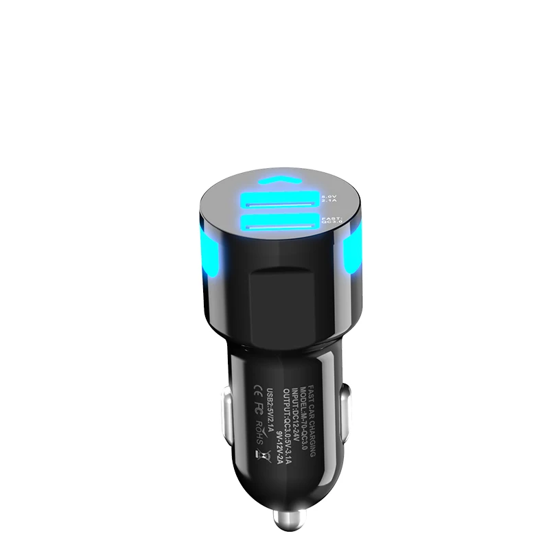 QC3.0 двойной зарядное устройство USB 3.1A адаптер Авто металлическое зарядное устройство для смартфонов/планшетов