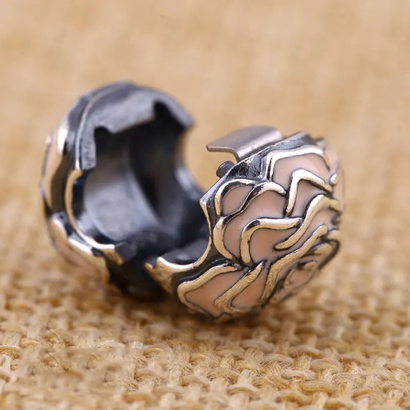 Подлинная женская подвеска розовая эмалированная Роза садовый зажим стопор