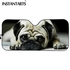 INSTANTARTS милый мопса шаблон автомобиля солнцезащитный козырек Переднее Окно Авто Аксессуары лобовое стекло Солнцезащитный козырек