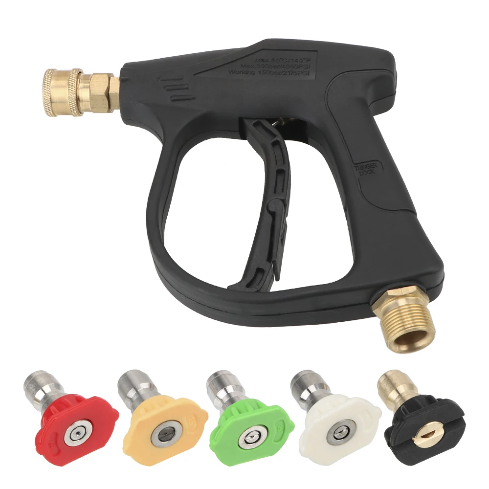 

Car Washer Car High Pressure Water Gun 14mm M22 Socket 1/4" Quick Release Snow Foam Gun with 5pcs Soap Spray Nozzles