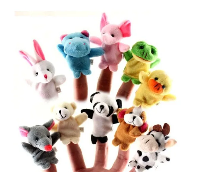 10 шт./лот детские плюшевые игрушки пальчиковые говорящие реквизиты (10 животных