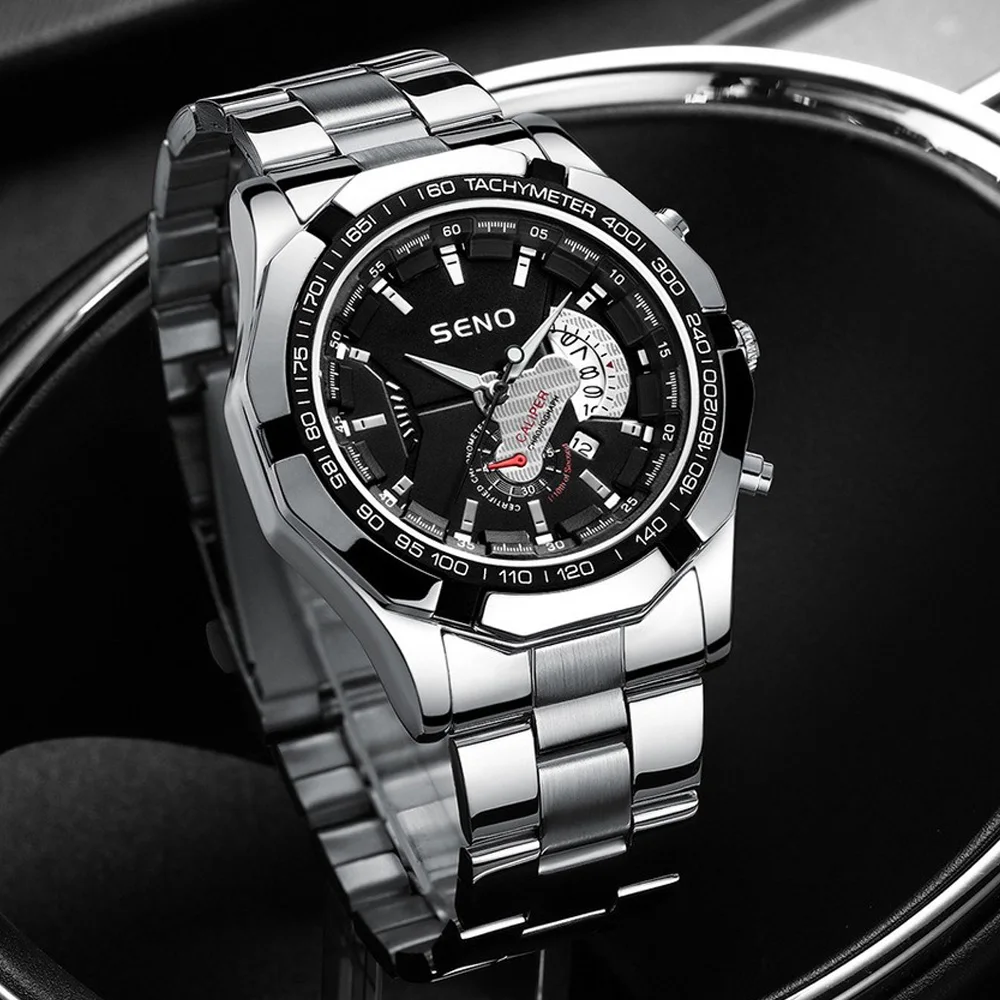 Fashion Mens Watches with Stainless Steel Top Brand Sports  Quartz Watch Men New  Relogio Masculino personality automatic watch