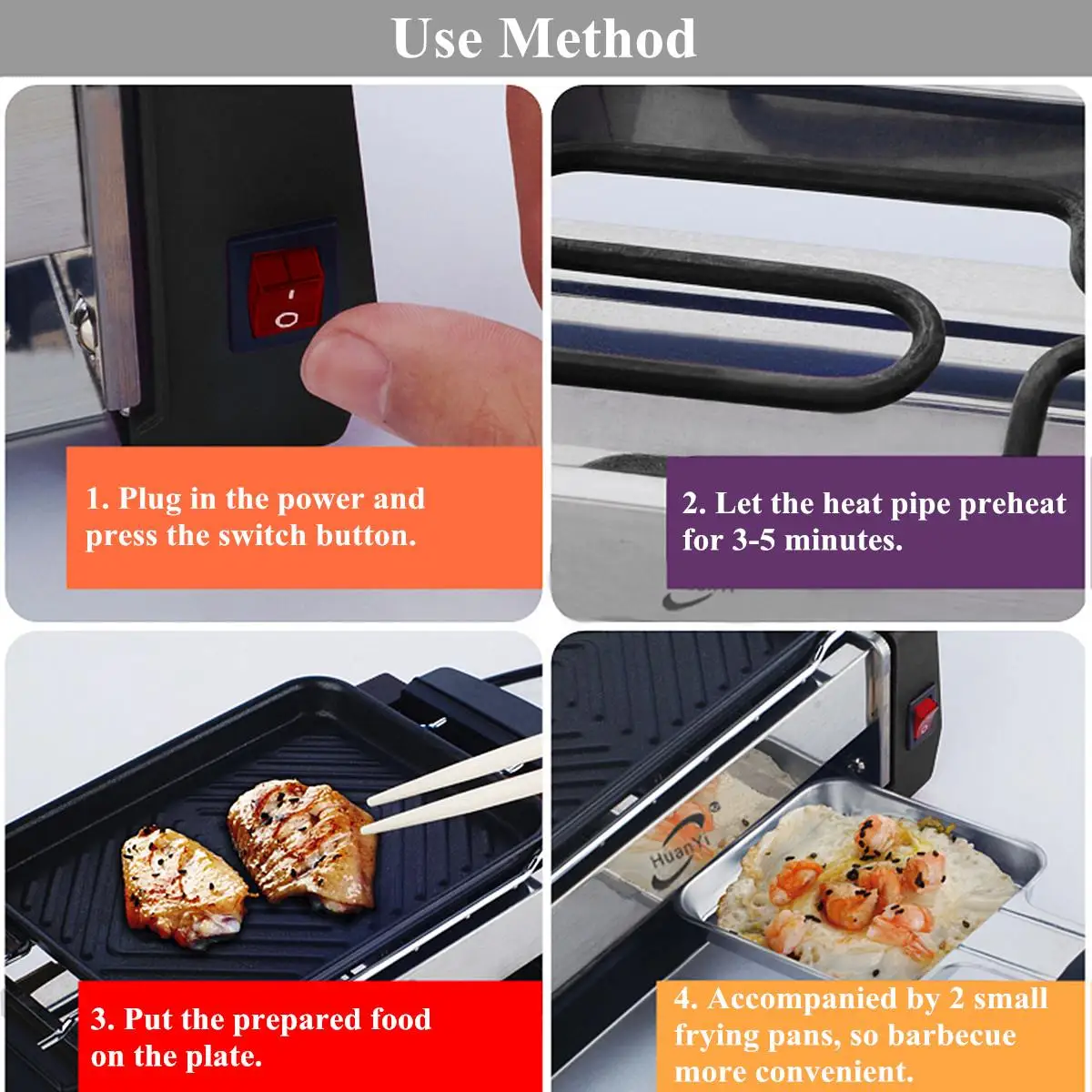 Электрический антипригарный гриль для барбекю 1000 Вт кухонная машина сковорода