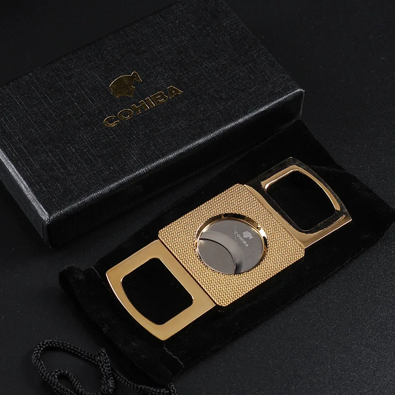 

Cigar scissors stainless steel Cuban Cigar Accessories thickened double blade cigar knife portable cigar special gift box