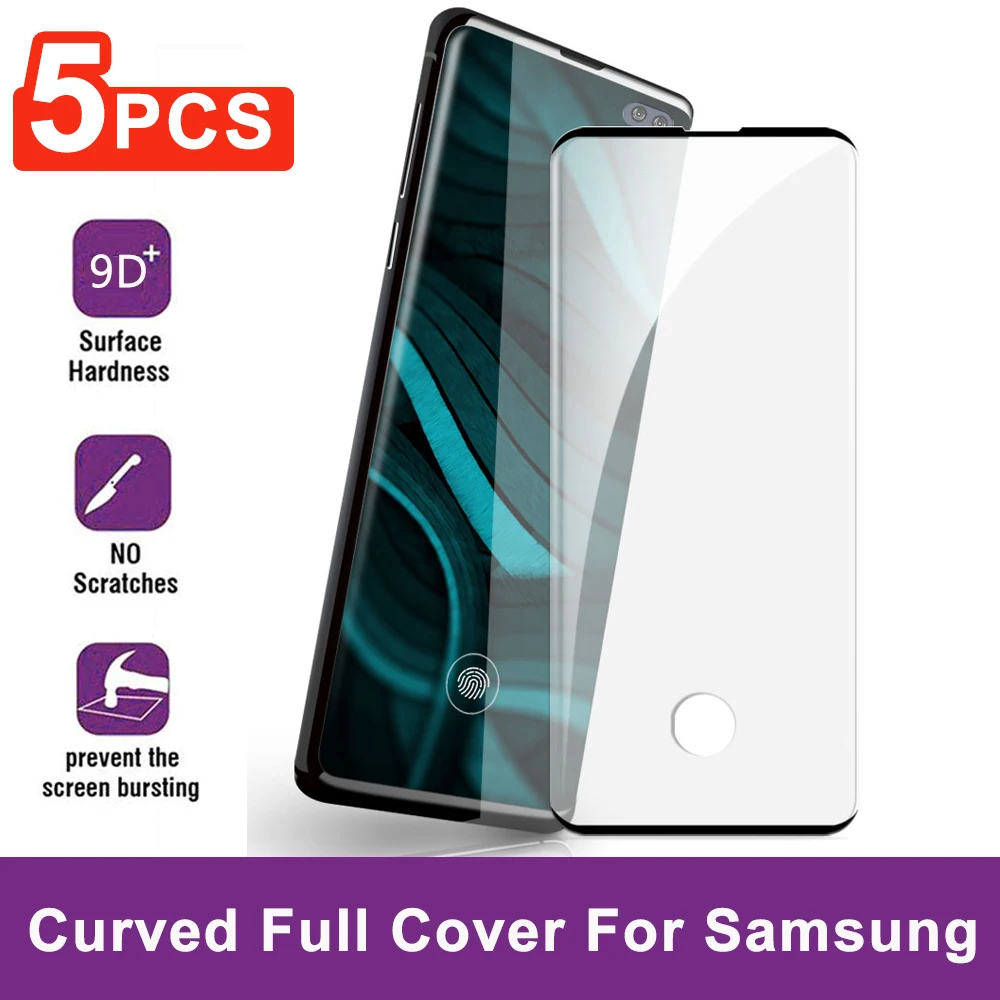 Полностью изогнутое закаленное стекло для samsung Galaxy Note 8 9 10 Pro Plus Защита экрана S8 S9